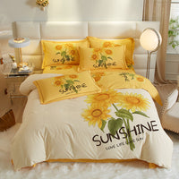 HKM-178451 Floral Pattern All-Cotton Four-Piece Quilt Cover Set in Multiple Sizes