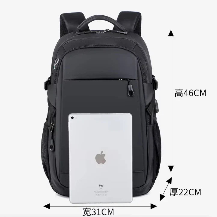 HKM-178515 15.6-Inch Waterproof Oxford Polyurethane Backpack for Daily Business and Travel