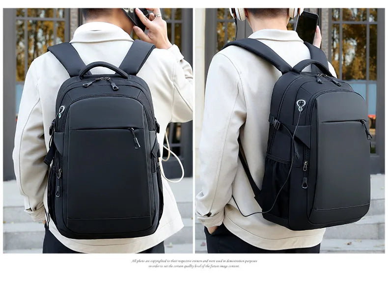 HKM-178515 15.6-Inch Waterproof Oxford Polyurethane Backpack for Daily Business and Travel