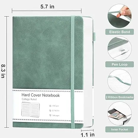 HKM-178579 Customisable A5 Vintage Leather Notebook with Loose-leaf Kraft Paper and Spiral Binding