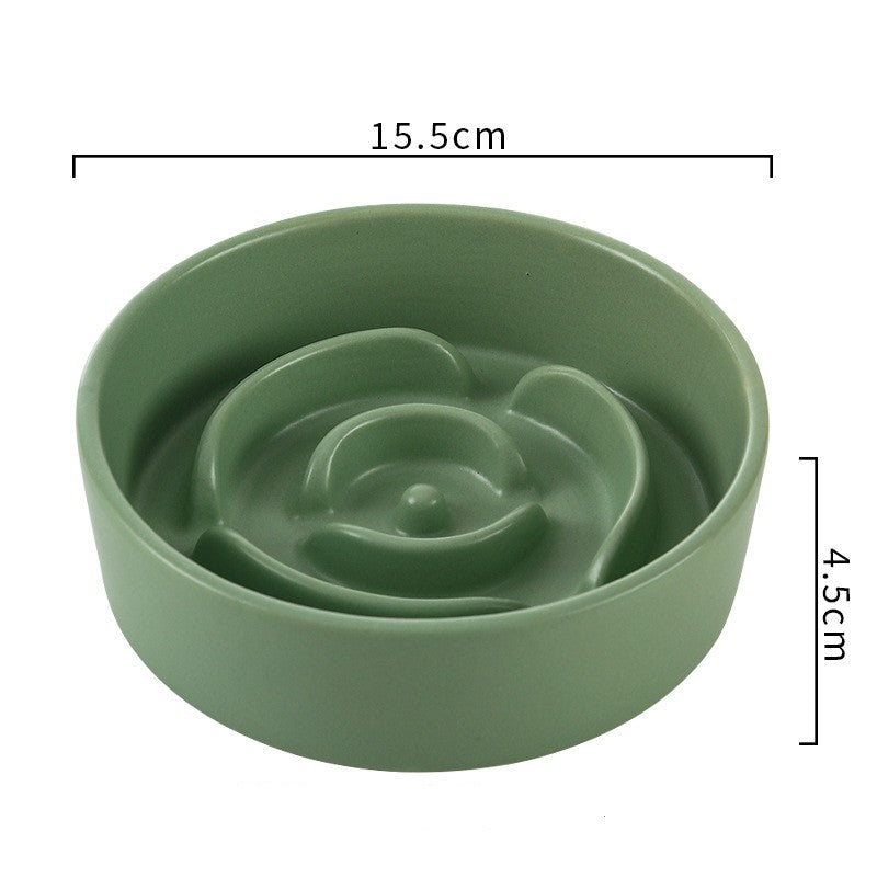 HKM-1786173 Ceramic Slow Feeding Bowl for Small to Medium Dogs and Cats - Available in Various Colors