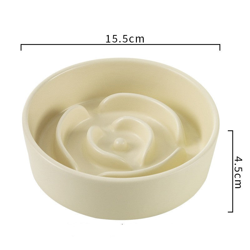 HKM-1786173 Ceramic Slow Feeding Bowl for Small to Medium Dogs and Cats - Available in Various Colors