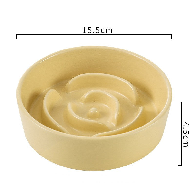HKM-1786173 Ceramic Slow Feeding Bowl for Small to Medium Dogs and Cats - Available in Various Colors