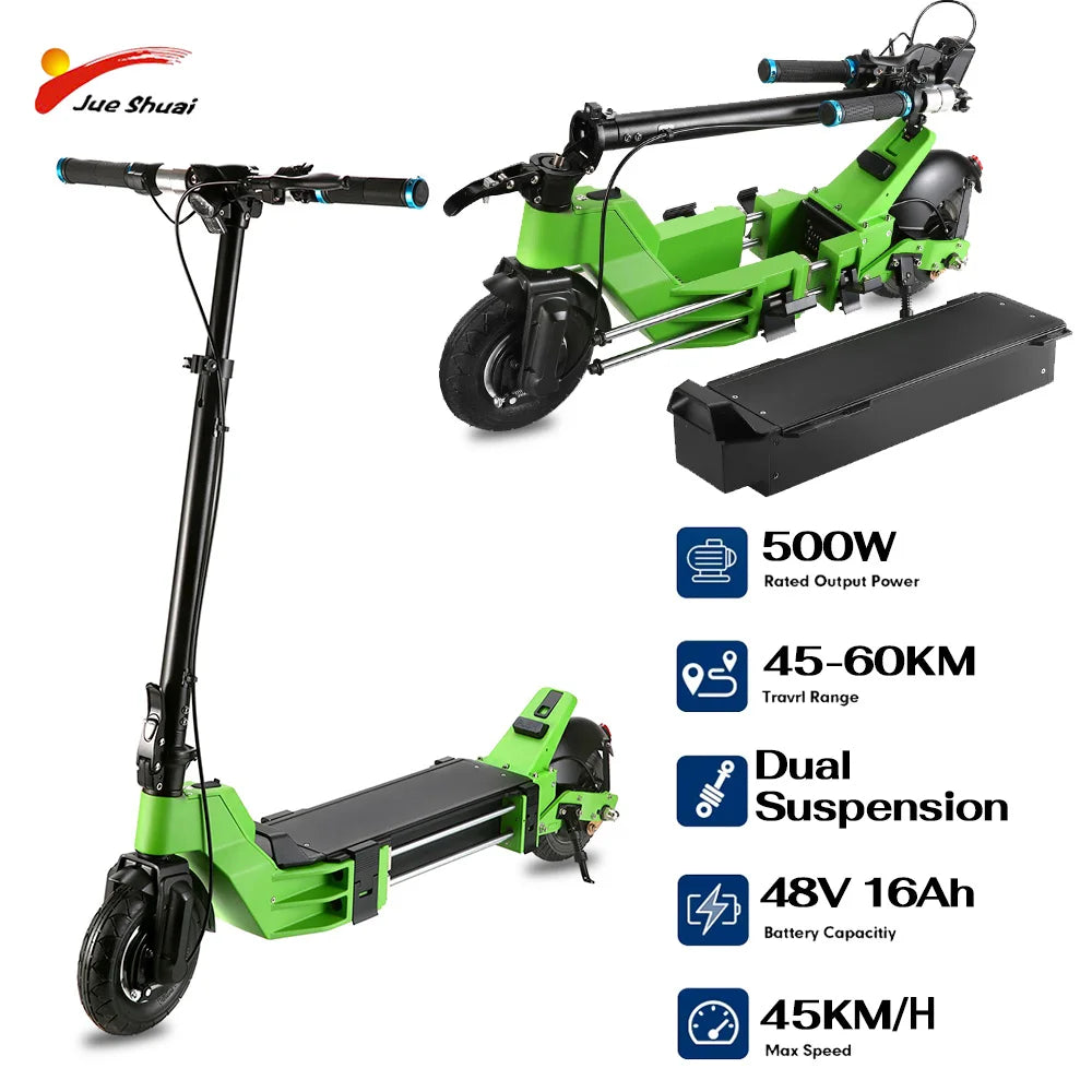 HKM-178643 Compact 48V 500W Foldable Electric Scooter with 16AH Removable Battery for Commuting