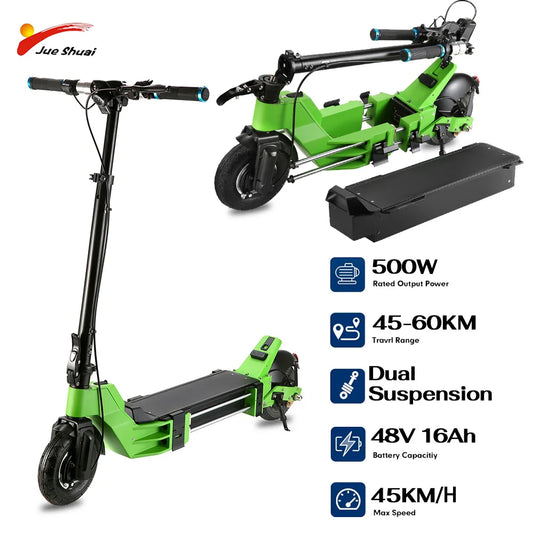 HKM-178643 Compact 48V 500W Foldable Electric Scooter with 16AH Removable Battery for Commuting