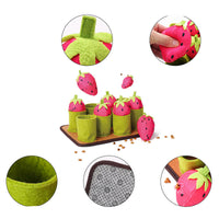 HKM-1786813 Strawberry Plucking Voice Toy – Light Brown Polyester, 29 x 21.5 x 11 CM, 350g