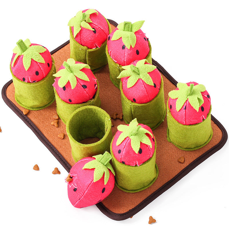 HKM-1786813 Strawberry Plucking Voice Toy – Light Brown Polyester, 29 x 21.5 x 11 CM, 350g