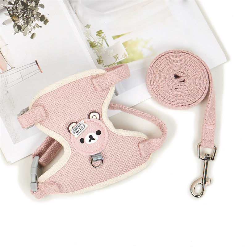 HKM-1787453 Adjustable Dog Rope Vest with Hand-Holding Strap - Available in Multiple Colors