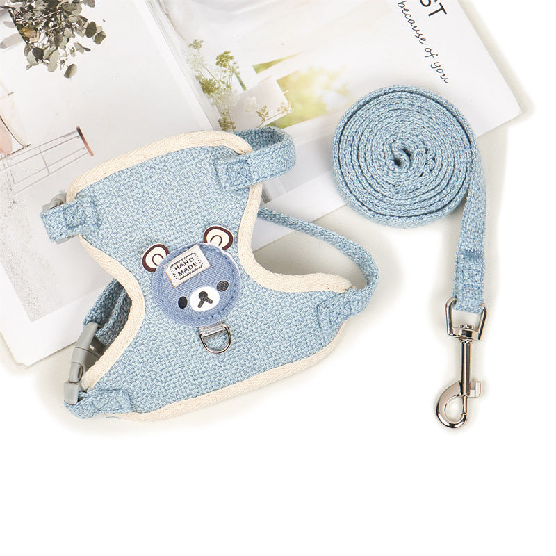 HKM-1787453 Adjustable Dog Rope Vest with Hand-Holding Strap - Available in Multiple Colors