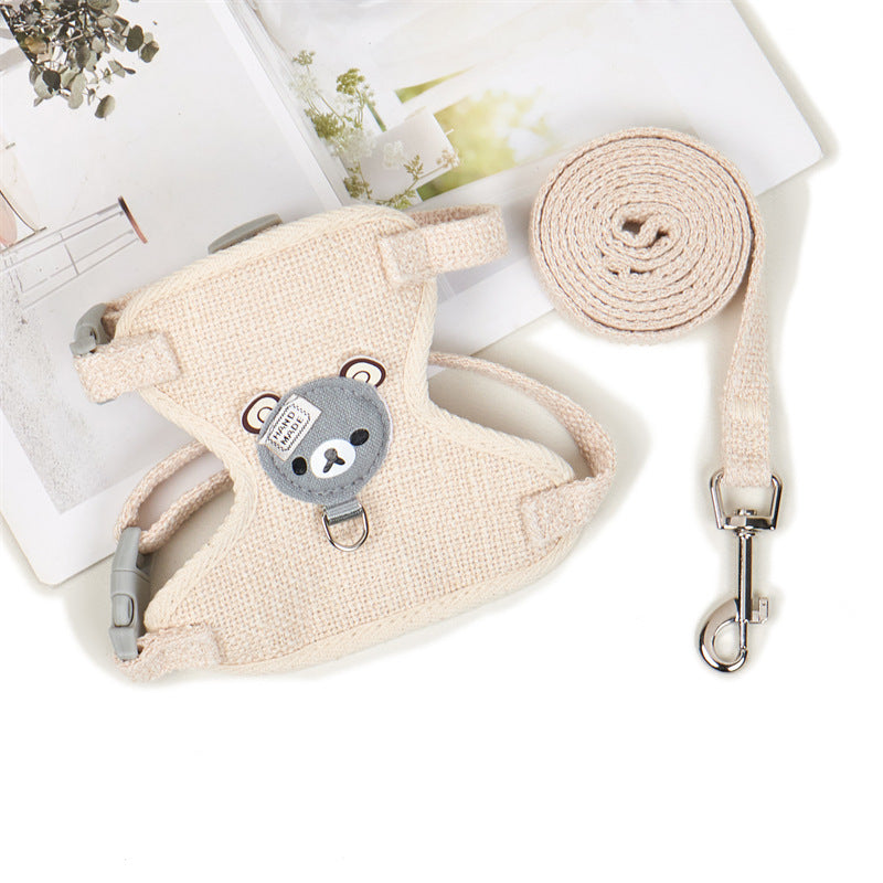 HKM-1787453 Adjustable Dog Rope Vest with Hand-Holding Strap - Available in Multiple Colors