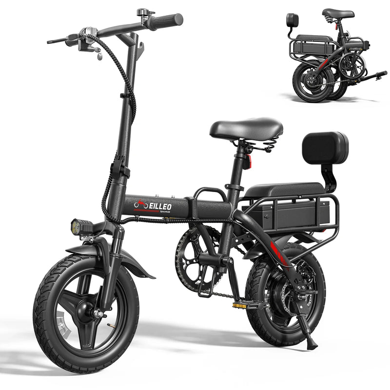HKM-178771 Folding Electric Bike H5 Pro with 500W Motor, 14" Pneumatic Tires, and 48V Battery