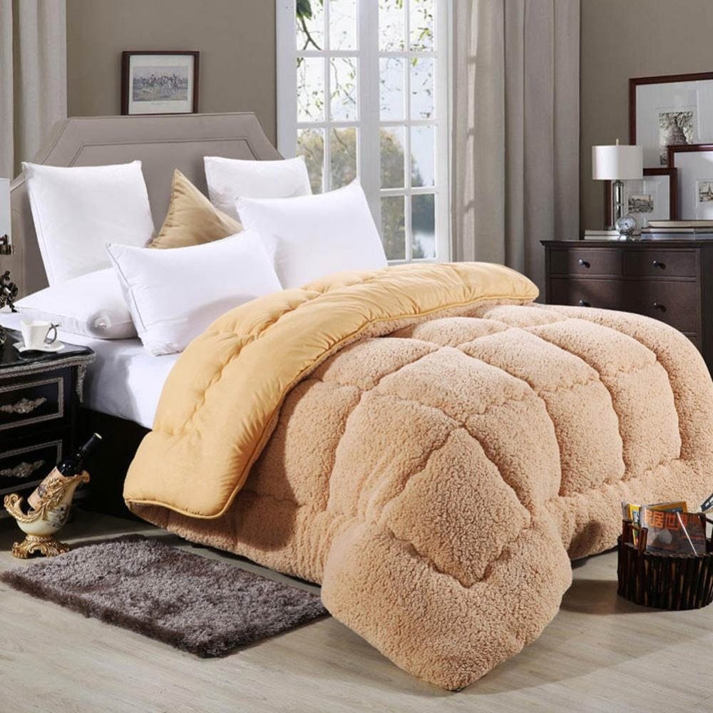 HKM-178771 Warm Australian Lamb Wool Winter Quilt – Thick Polyester Cashmere for Cozy Nights