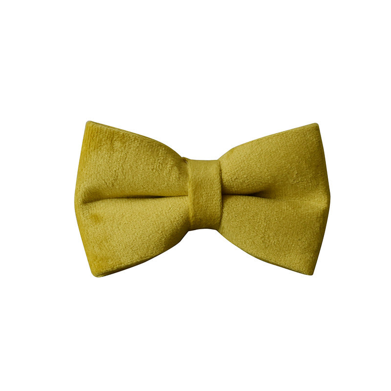 HKM-1787965 Adjustable Yellow Fleece Dog Collar for Medium to Large Dogs with Bow Knot and Leash Set