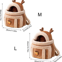 HKM-1788221 Pet Carrier Backpack for Dogs - Plush Winter Outdoor Travel Bag with Hand Warmers
