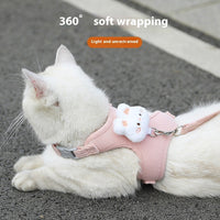 HKM-1788605 Adjustable Cat Walking Rope with Cute Chest Strap for Small Pets - Multiple Colors Available