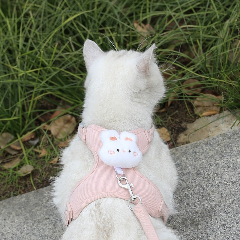 HKM-1788605 Adjustable Cat Walking Rope with Cute Chest Strap for Small Pets - Multiple Colors Available