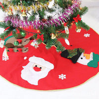 HKM-178899 Red Cloth Christmas Tree Skirt - 100CM Diameter Home and Office Decoration