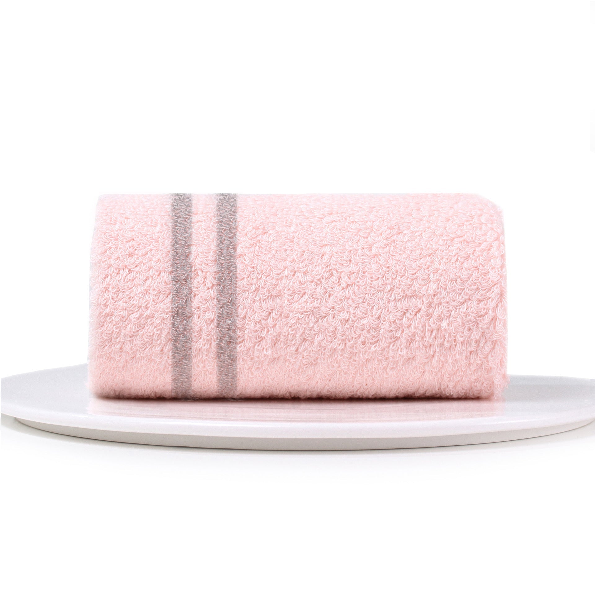 HKM-179027 Light Pink and Green Cotton Face Wash Towel - Soft and Absorbent, 70x30cm