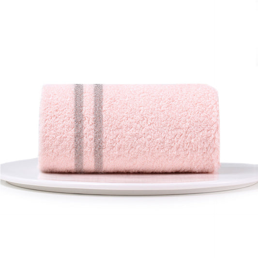 HKM-179027 Light Pink and Green Cotton Face Wash Towel - Soft and Absorbent, 70x30cm