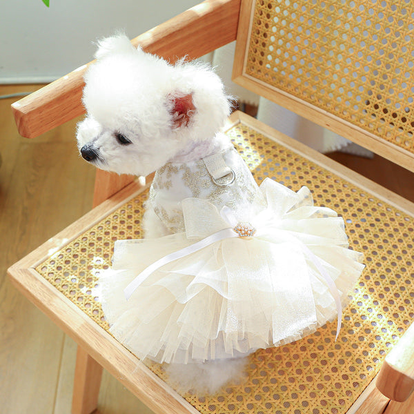 HKM-1790525 Spring and Summer Thin Dress for Dogs and Cats - Casual Wedding Outfit in Multiple Sizes