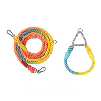 HKM-1791549 Multifunctional Double Head Pet Leash with Rainbow and Mint Green Options