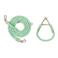 HKM-1791549 Multifunctional Double Head Pet Leash with Rainbow and Mint Green Options