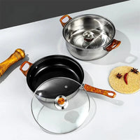 HKM-179155 Classic 12-Piece Multifunctional Aluminium Non-Stick Cookware Set with Clear Glass Lid