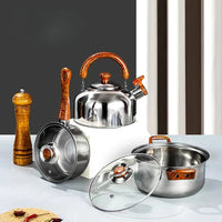 HKM-179155 Classic 12-Piece Multifunctional Aluminium Non-Stick Cookware Set with Clear Glass Lid