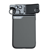 HKM-179155 Double Phone Lens for iPhone 11 Pro - External Lens with PC, TPU, and Aluminum Construction