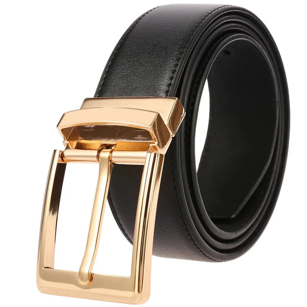 HKM-179155 Men's Leather Belt with Pin Buckle - Model LY35-21785-3