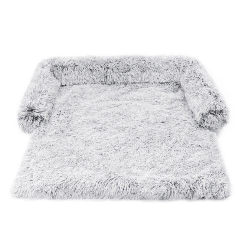 HKM-1791805 Dual Use Plush Dog Blanket for Kennel or Sofa Bed - Sizes S, M, L in Powder Gray and Coffee