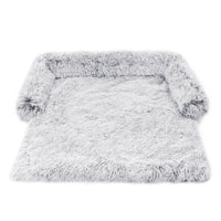 HKM-1791805 Dual Use Plush Dog Blanket for Kennel or Sofa Bed - Sizes S, M, L in Powder Gray and Coffee