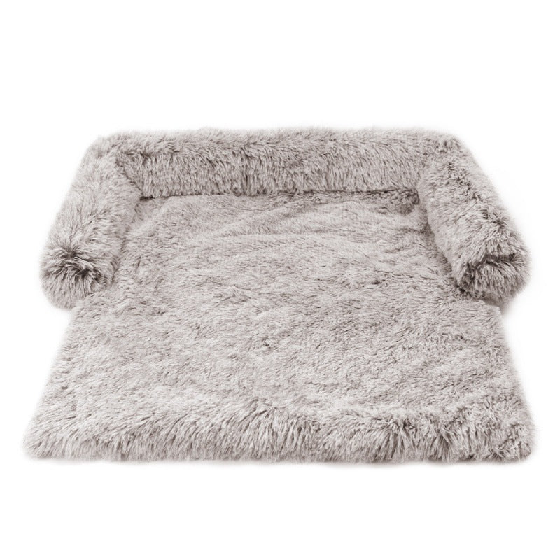 HKM-1791805 Dual Use Plush Dog Blanket for Kennel or Sofa Bed - Sizes S, M, L in Powder Gray and Coffee