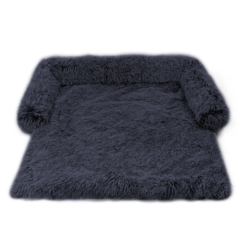 HKM-1791805 Dual Use Plush Dog Blanket for Kennel or Sofa Bed - Sizes S, M, L in Powder Gray and Coffee
