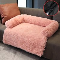HKM-1791805 Dual Use Plush Dog Blanket for Kennel or Sofa Bed - Sizes S, M, L in Powder Gray and Coffee