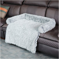 HKM-1791805 Dual Use Plush Dog Blanket for Kennel or Sofa Bed - Sizes S, M, L in Powder Gray and Coffee
