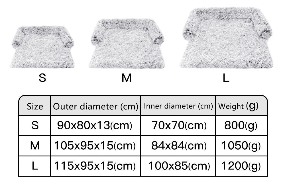 HKM-1791805 Dual Use Plush Dog Blanket for Kennel or Sofa Bed - Sizes S, M, L in Powder Gray and Coffee