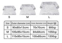 HKM-1791805 Dual Use Plush Dog Blanket for Kennel or Sofa Bed - Sizes S, M, L in Powder Gray and Coffee