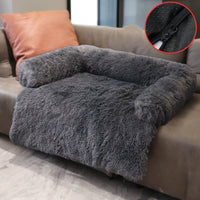 HKM-1791805 Dual Use Plush Dog Blanket for Kennel or Sofa Bed - Sizes S, M, L in Powder Gray and Coffee