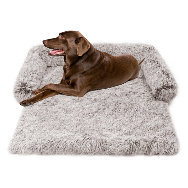 HKM-1791805 Dual Use Plush Dog Blanket for Kennel or Sofa Bed - Sizes S, M, L in Powder Gray and Coffee
