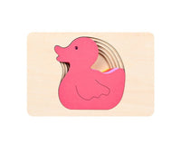 HKM-179283 Children's Wooden 3D Animal Puzzle - Multi-Layer Gradient Design for Ages 4-6