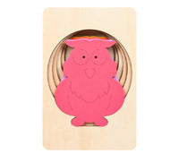 HKM-179283 Children's Wooden 3D Animal Puzzle - Multi-Layer Gradient Design for Ages 4-6