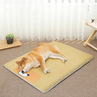 HKM-1793597 Upgraded Yellow Rattan Cooling Dog Mat - Multiple Sizes Available