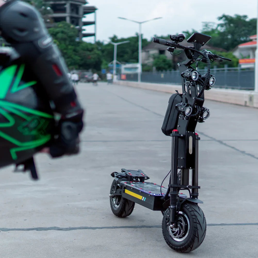 HKM-179475 High Power 72V 10000W Electric Scooter with Dual Motors and 14-Inch Off-Road Tires, Max Speed 120km/h