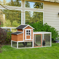 HKM-1795389 Wooden Chicken Coop with Weatherproof Materials and Safe Non-Polluting Design for 2-4 Chickens