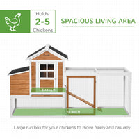 HKM-1795389 Wooden Chicken Coop with Weatherproof Materials and Safe Non-Polluting Design for 2-4 Chickens