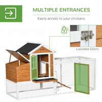 HKM-1795389 Wooden Chicken Coop with Weatherproof Materials and Safe Non-Polluting Design for 2-4 Chickens
