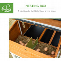 HKM-1795389 Wooden Chicken Coop with Weatherproof Materials and Safe Non-Polluting Design for 2-4 Chickens