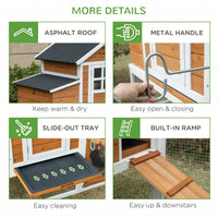 HKM-1795389 Wooden Chicken Coop with Weatherproof Materials and Safe Non-Polluting Design for 2-4 Chickens