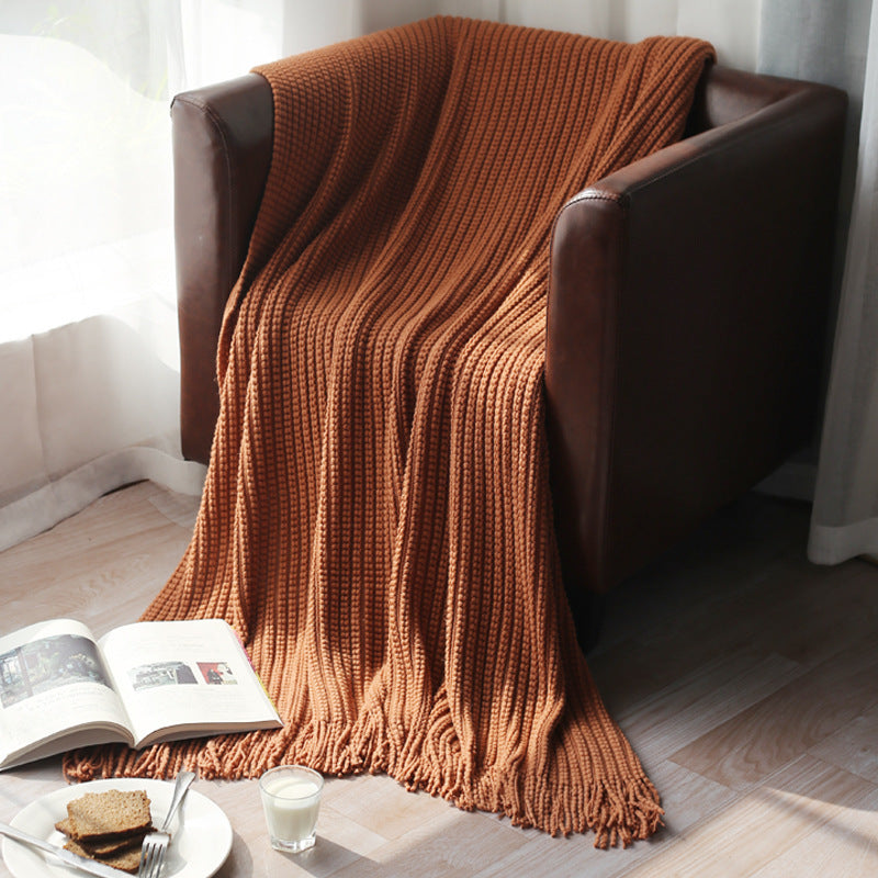 HKM-179603 Imitation Cashmere Wheat Blanket in Multiple Colors - 150x130cm